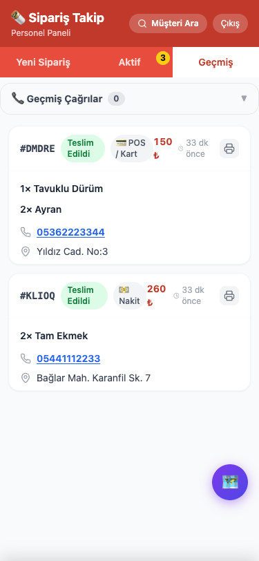 Geçmiş Siparişler